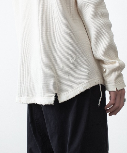 VEIN (ヴェイン)の「30//2 ワッフル ラグラン L/S TEE / 30//2 WAFFLE RAGLAN L/S TEE(Tシャツ/カットソー・メンズ・オフホワイト/カーキブラウン/ブラック・2/1)」の10枚目の写真