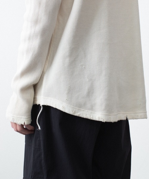 VEIN (ヴェイン)の「30//2 ワッフル ラグラン L/S TEE / 30//2 WAFFLE RAGLAN L/S TEE(Tシャツ/カットソー・メンズ・オフホワイト/カーキブラウン/ブラック・2/1)」の11枚目の写真