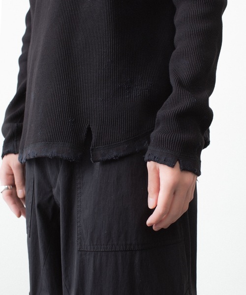 VEIN (ヴェイン)の「30//2 ワッフル ラグラン L/S TEE / 30//2 WAFFLE RAGLAN L/S TEE(Tシャツ/カットソー・メンズ・オフホワイト/カーキブラウン/ブラック・2/1)」の14枚目の写真