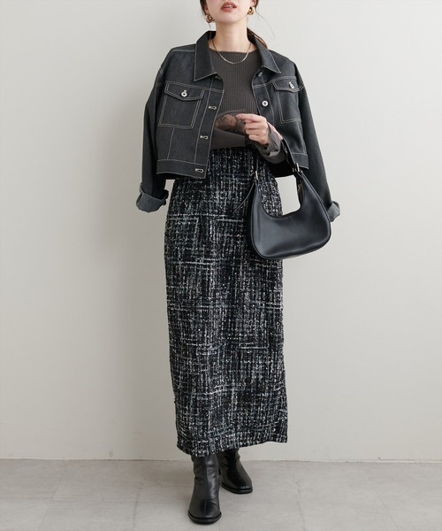 natural couture（ナチュラルクチュール）の「前後２WAY袖口レースリブニット（ニット/セーター・レディース・チャコールグレー/ブラック/スミクロ/ミント/ベージュ/ピンク/オフホワイト・FREE）」の18枚目の写真