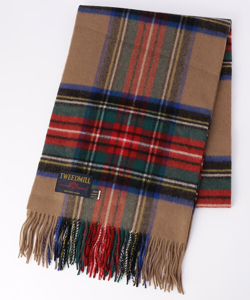 FREAK'S STORE(フリークスストア)の「TWEED MILL/ツイードミル LAMBSWOOL 70×190 / ラムウール チェックマフラー(マフラー・レディース・グレー/ネイビー/ブラウン・ONE SIZE)」の3枚目の写真