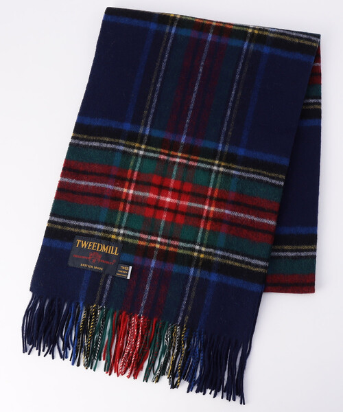 FREAK'S STORE(フリークスストア)の「TWEED MILL/ツイードミル LAMBSWOOL 70×190 / ラムウール チェックマフラー(マフラー・レディース・グレー/ネイビー/ブラウン・ONE SIZE)」の8枚目の写真