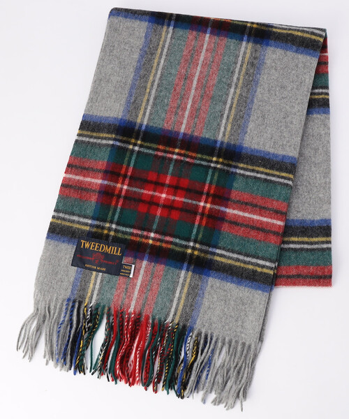 FREAK'S STORE(フリークスストア)の「TWEED MILL/ツイードミル LAMBSWOOL 70×190 / ラムウール チェックマフラー(マフラー・レディース・グレー/ネイビー/ブラウン・ONE SIZE)」の12枚目の写真