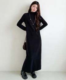 by LEGNA | 【選べる着丈】裏起毛 タートルネックマキシワンピース(ワンピース)