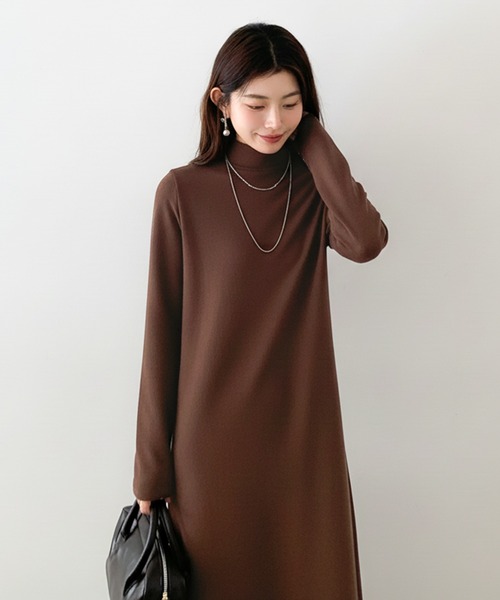 by LEGNA（バイレグナ）の「【選べる着丈】裏起毛 タートルネックマキシワンピース（ワンピース・レディース・ライトベージュ/ダークグレー/ブラウン/ブラック・M-Regular/L-Regular/M-Long/L-Long/L-Short/M-Short）」の21枚目の写真