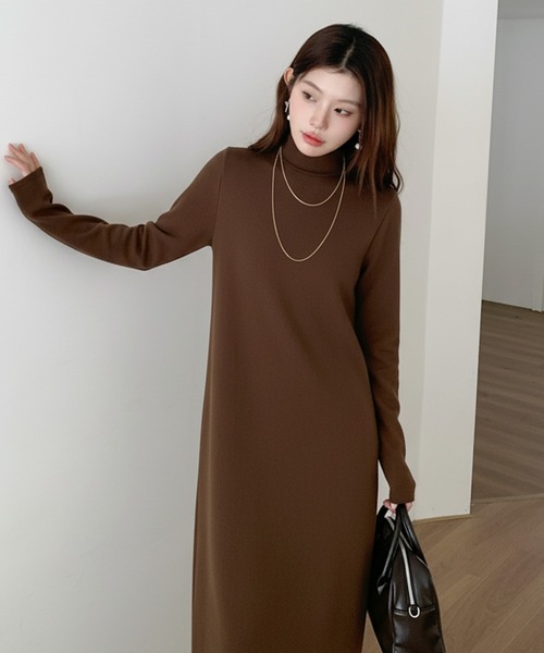 by LEGNA（バイレグナ）の「【選べる着丈】裏起毛 タートルネックマキシワンピース（ワンピース・レディース・ライトベージュ/ダークグレー/ブラウン/ブラック・M-Regular/L-Regular/M-Long/L-Long/L-Short/M-Short）」の22枚目の写真