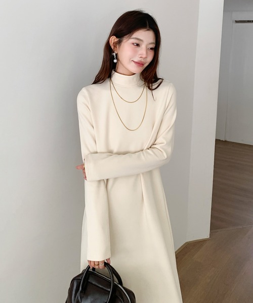 by LEGNA（バイレグナ）の「【選べる着丈】裏起毛 タートルネックマキシワンピース（ワンピース・レディース・ライトベージュ/ダークグレー/ブラウン/ブラック・M-Regular/L-Regular/M-Long/L-Long/L-Short/M-Short）」の16枚目の写真