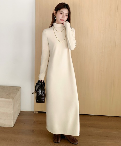 by LEGNA（バイレグナ）の「【選べる着丈】裏起毛 タートルネックマキシワンピース（ワンピース・レディース・ライトベージュ/ダークグレー/ブラウン/ブラック・M-Regular/L-Regular/M-Long/L-Long/L-Short/M-Short）」の17枚目の写真