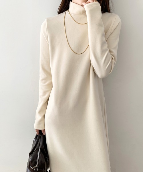 by LEGNA（バイレグナ）の「【選べる着丈】裏起毛 タートルネックマキシワンピース（ワンピース・レディース・ライトベージュ/ダークグレー/ブラウン/ブラック・M-Regular/L-Regular/M-Long/L-Long/L-Short/M-Short）」の6枚目の写真