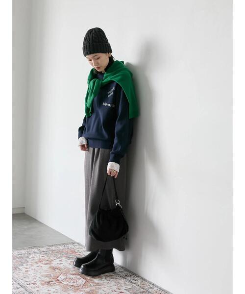 Samansa Mos2 blue（サマンサモスモスブルー）の「【Hug knit】ロゴプルオーバー（ニット/セーター・レディース・グリーン/キナリ/ネイビー/レッド/トップグレー・F）」の8枚目の写真