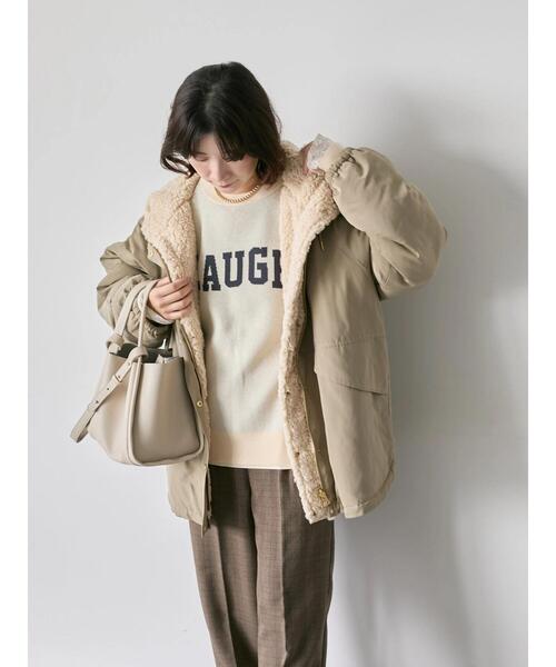 Samansa Mos2 blue（サマンサモスモスブルー）の「【Hug knit】ロゴプルオーバー（ニット/セーター・レディース・グリーン/キナリ/ネイビー/レッド/トップグレー・F）」の18枚目の写真