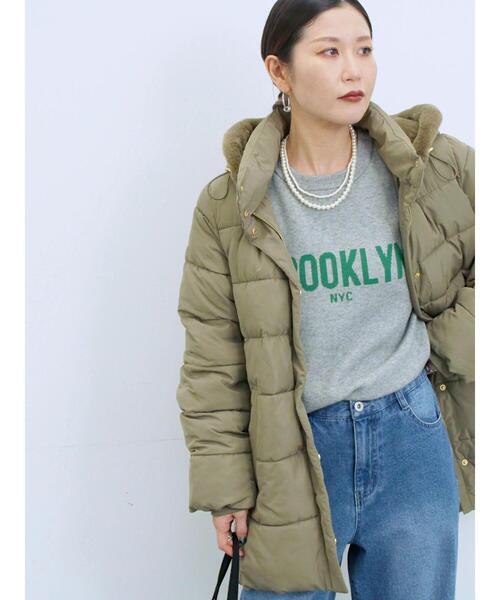 Samansa Mos2 blue（サマンサモスモスブルー）の「【Hug knit】ロゴプルオーバー（ニット/セーター・レディース・グリーン/キナリ/ネイビー/レッド/トップグレー・F）」の21枚目の写真