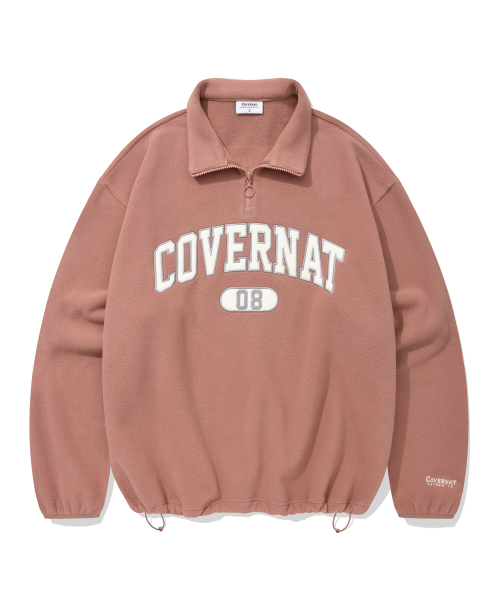 COVERNAT（カバーナット）の「アーチロゴフリースハーフジップスウェットダスティピンク（その他トップス・レディース・その他・LARGE/X-LARGE/SMALL/MEDIUM）」の2枚目の写真