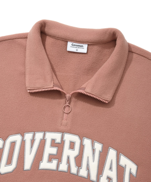 COVERNAT（カバーナット）の「アーチロゴフリースハーフジップスウェットダスティピンク（その他トップス・レディース・その他・LARGE/X-LARGE/SMALL/MEDIUM）」の4枚目の写真
