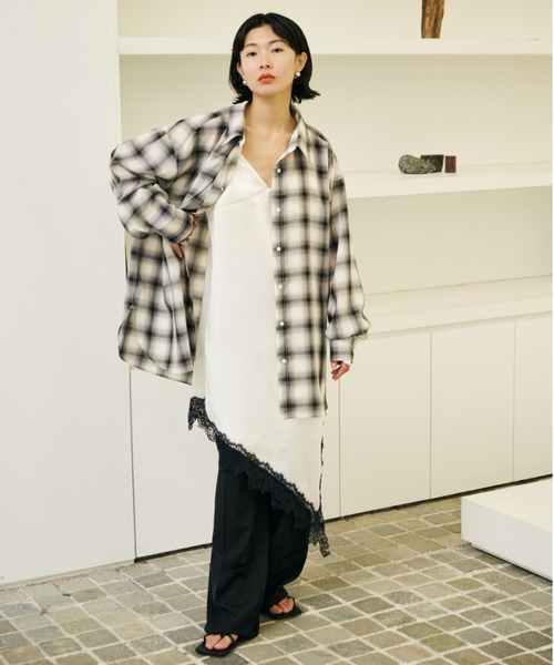 AIC.(エーアイシー)の「2WAYアレンジシアーチェックオーバーシャツ(シャツ/ブラウス・レディース・その他1・FREE)」の8枚目の写真