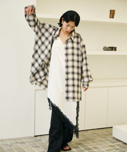 AIC.(エーアイシー)の「2WAYアレンジシアーチェックオーバーシャツ(シャツ/ブラウス・レディース・その他1・FREE)」の7枚目の写真