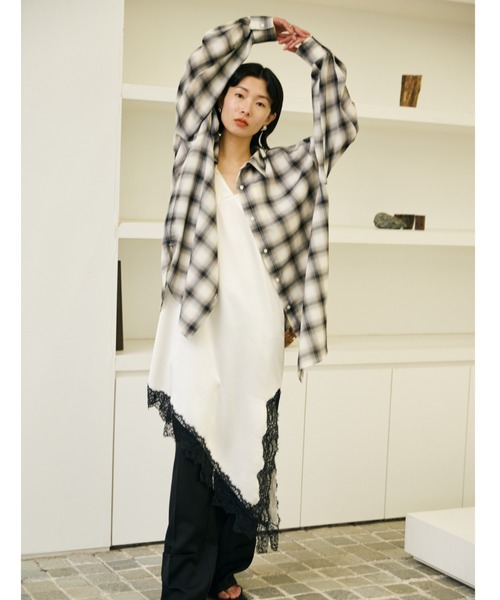 AIC.(エーアイシー)の「2WAYアレンジシアーチェックオーバーシャツ(シャツ/ブラウス・レディース・その他1・FREE)」の9枚目の写真