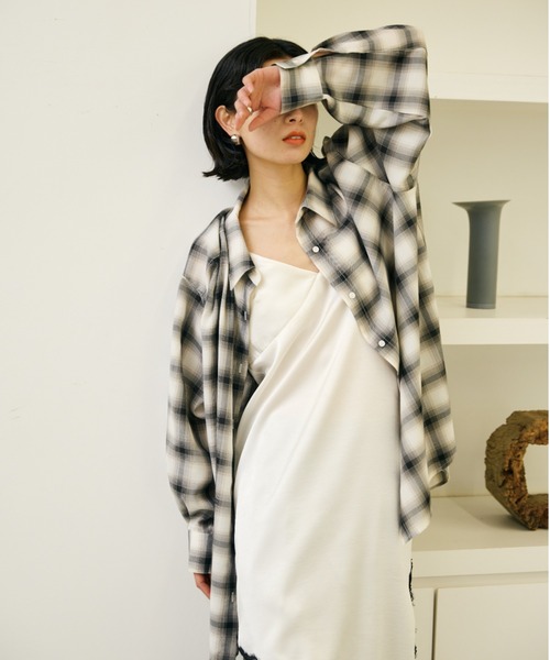 AIC.(エーアイシー)の「2WAYアレンジシアーチェックオーバーシャツ(シャツ/ブラウス・レディース・その他1・FREE)」の3枚目の写真