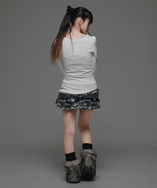 .KOM(ドットコム)の「『.KOM/ドットケーオーエム』蝶ロングスリーブ【GC】(Tシャツ/カットソー・レディース・グレー/ホワイト・FREE)」の6枚目の写真