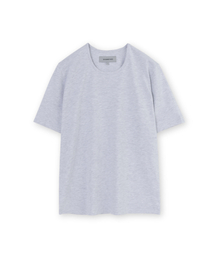 UネックTシャツ、ライトグレー