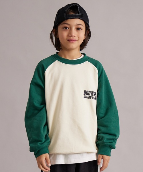 PAIRMANON STREET（ペアマノンストリート）の「裏毛 ラグラン ロゴプリント スウェット トレーナー【PAIRMANON STREET】（スウェット・キッズ・グレー/チャコールグレー/アイボリー/ブラック/グレー系その他・150/130/100/140/120/110/90/160）」の2枚目の写真