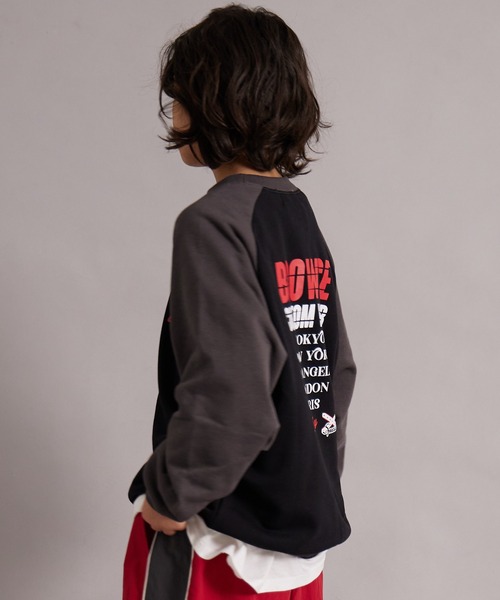 PAIRMANON STREET（ペアマノンストリート）の「裏毛 ラグラン ロゴプリント スウェット トレーナー【PAIRMANON STREET】（スウェット・キッズ・グレー/チャコールグレー/アイボリー/ブラック/グレー系その他・150/130/100/140/120/110/90/160）」の7枚目の写真