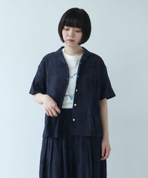 patchwork ジャカード 開襟シャツ