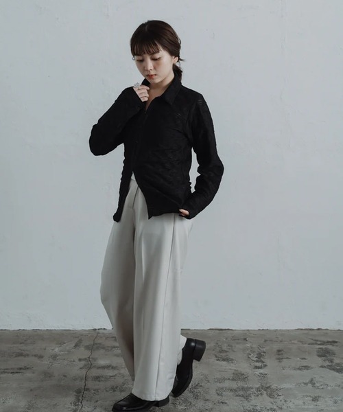 merrylatte（メリーラテ）の「high waist tuck pants（その他パンツ・レディース・アイボリー・FREE）」の5枚目の写真