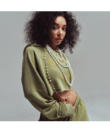 ERER（エルエル）の「イーグルプリントクロップパーカー カーキ（パーカー）」