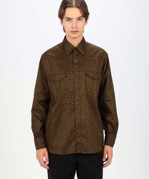 セール】コットンツイル ペイズリープリント ダブルポケットレギュラー