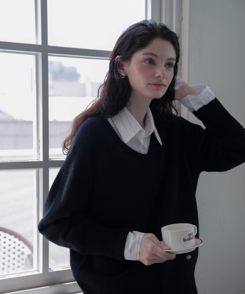 DEHEVE（デヘヴェ）の「Classic V-neck Knit [Black]（ニット/セーター・レディース・ブラック・FREE）」の11枚目の写真
