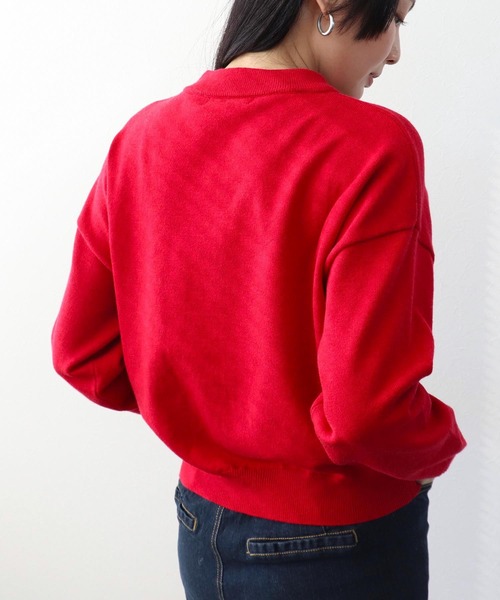 Three Four Time（ｽﾘｰﾌｫｰﾀｲﾑ）の「ストレッチＣＡＴジャガードニットプルオーバー（ニット/セーター・レディース・ブルー/ブラック/レッド・FREE）」の16枚目の写真