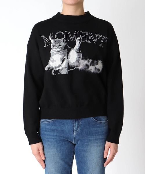 Three Four Time（ｽﾘｰﾌｫｰﾀｲﾑ）の「ストレッチＣＡＴジャガードニットプルオーバー（ニット/セーター・レディース・ブルー/ブラック/レッド・FREE）」の18枚目の写真