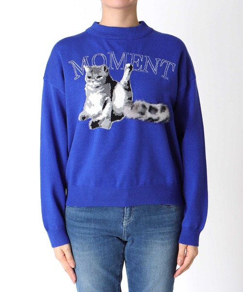 Three Four Time（ｽﾘｰﾌｫｰﾀｲﾑ）の「ストレッチＣＡＴジャガードニットプルオーバー（ニット/セーター・レディース・ブルー/ブラック/レッド・FREE）」の20枚目の写真