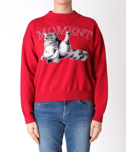 Three Four Time（ｽﾘｰﾌｫｰﾀｲﾑ）の「ストレッチＣＡＴジャガードニットプルオーバー（ニット/セーター・レディース・ブルー/ブラック/レッド・FREE）」の22枚目の写真