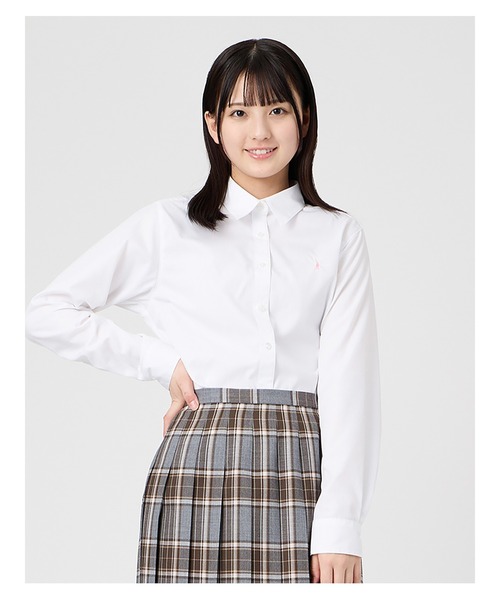 EASTBOY(イーストボーイ)の「シャツ さくら女神 長袖 ブラウス ブロード 女子 通学 制服 学生服 中学生 高校生 スクール (シャツ/ブラウス・キッズ・ホワイト・13号/11号/9号/7号)」の5枚目の写真