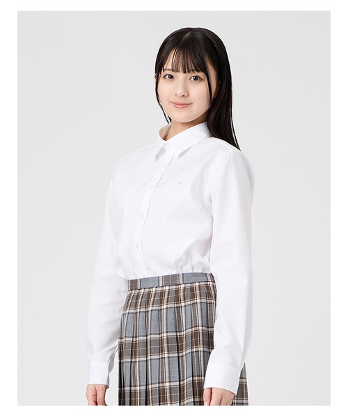 EASTBOY(イーストボーイ)の「シャツ さくら女神 長袖 ブラウス ブロード 女子 通学 制服 学生服 中学生 高校生 スクール (シャツ/ブラウス・キッズ・ホワイト・13号/11号/9号/7号)」の6枚目の写真