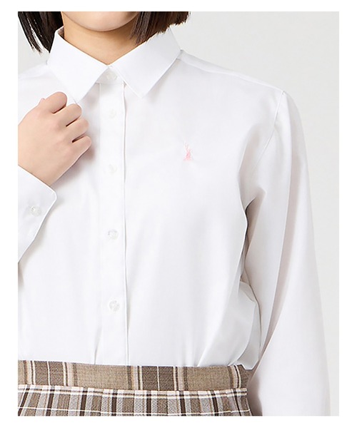 EASTBOY(イーストボーイ)の「シャツ さくら女神 長袖 ブラウス ブロード 女子 通学 制服 学生服 中学生 高校生 スクール (シャツ/ブラウス・キッズ・ホワイト・13号/11号/9号/7号)」の4枚目の写真