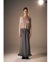 Frill Mermaid Maxi Skirt / Charcoal
