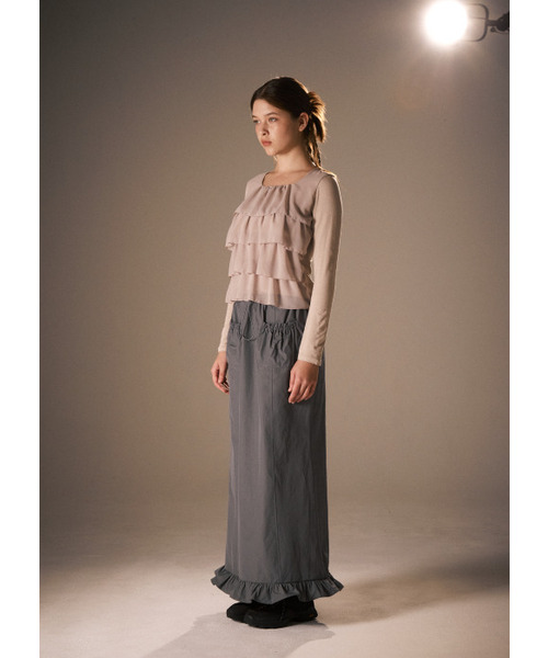 PEEVES PEEVES(フィブス フィブス)の「Frill Mermaid Maxi Skirt / Charcoal(スカート・レディース・その他・OS)」の2枚目の写真