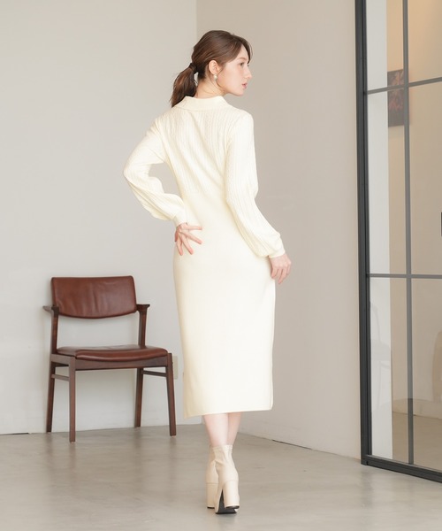 ASTORIA ODIER(アストリアオディール)の「ケーブル切替ポロニットワンピース(ワンピース・レディース・ブラック/ワイン/グレイッシュブルー/ホワイト・MEDIUM/LARGE)」の17枚目の写真