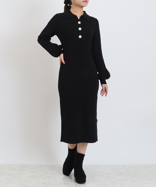 ASTORIA ODIER(アストリアオディール)の「ケーブル切替ポロニットワンピース(ワンピース・レディース・ブラック/ワイン/グレイッシュブルー/ホワイト・MEDIUM/LARGE)」の20枚目の写真