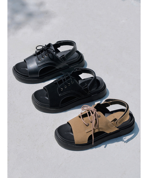 SHOEHI（シューハイ）の「[ムシンサ単独] オリバー レースアップ ベルクロ サンダル(3Colors)_S7545（サンダル・メンズ・ブラック/ブラック系その他・MEDIUM/SMALL/LARGE）」の8枚目の写真