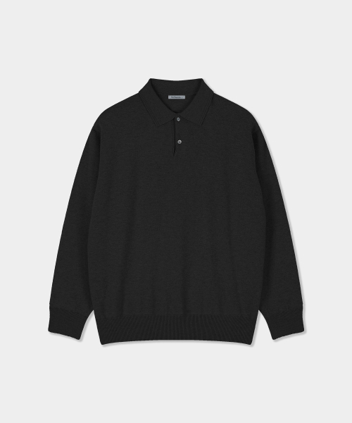 BIRBANTE(ビルバンテ)の「ソフトウォッシャブルラインカラーニット - ブラック(ニット/セーター・メンズ・ブラック・SMALL/MEDIUM/LARGE/X-LARGE)」の1枚目の写真