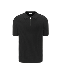 LEVELD（レブエルド）の「Cable Half Zip-Up Muscle Fit Knit Black（ニット/セーター）」