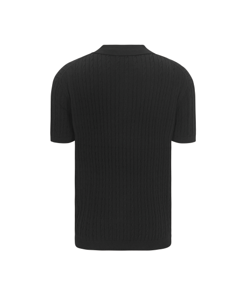 LEVELD（レブエルド）の「ケーブルハーフジップマッスルフィットニットブラック（ニット/セーター・メンズ・ブラック・MEDIUM/LARGE）」の2枚目の写真