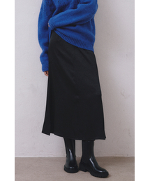 MIDNLOW（ミッドアンドロー）の「Crease satin skirt (Black)（スカート）」
