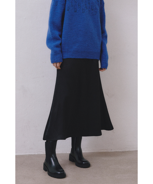 MIDNLOW（ミッドアンドロー）の「Crease satin skirt (Black)（スカート・レディース・その他・FREE）」の5枚目の写真