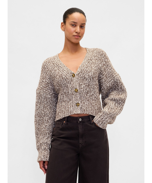 GAP(ギャップ)の「コットンブレンド クロップド ニットカーディガン(カーディガン/ボレロ・レディース・ブラウン/ブルー・XS/S/M/L/XXS/XL)」の2枚目の写真