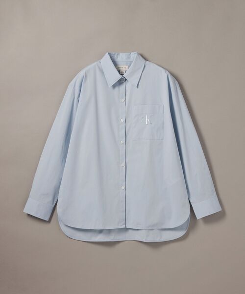 Calvin Klein(カルバン・クライン)の「シャツ - ポプリンリラックスシャツ(シャツ/ブラウス・レディース・ブルー・S/M/XS)」の7枚目の写真